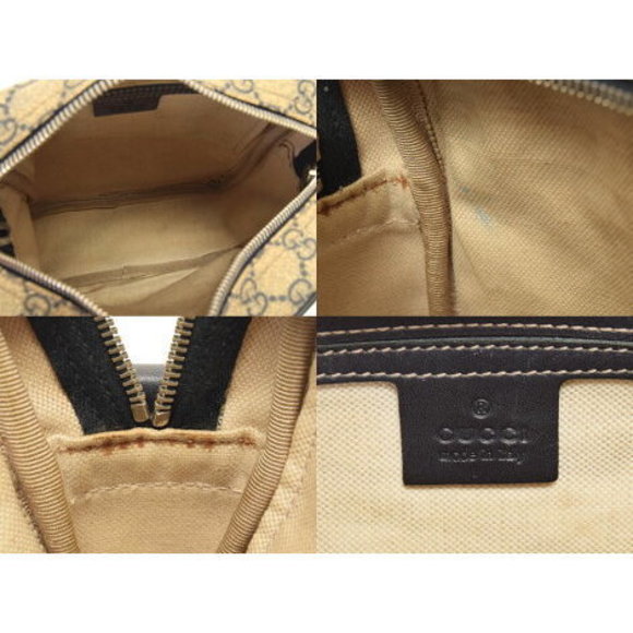 GUCCI GG Plus Shoulder Bag Beige Navy Blue - Picture 9 of 12